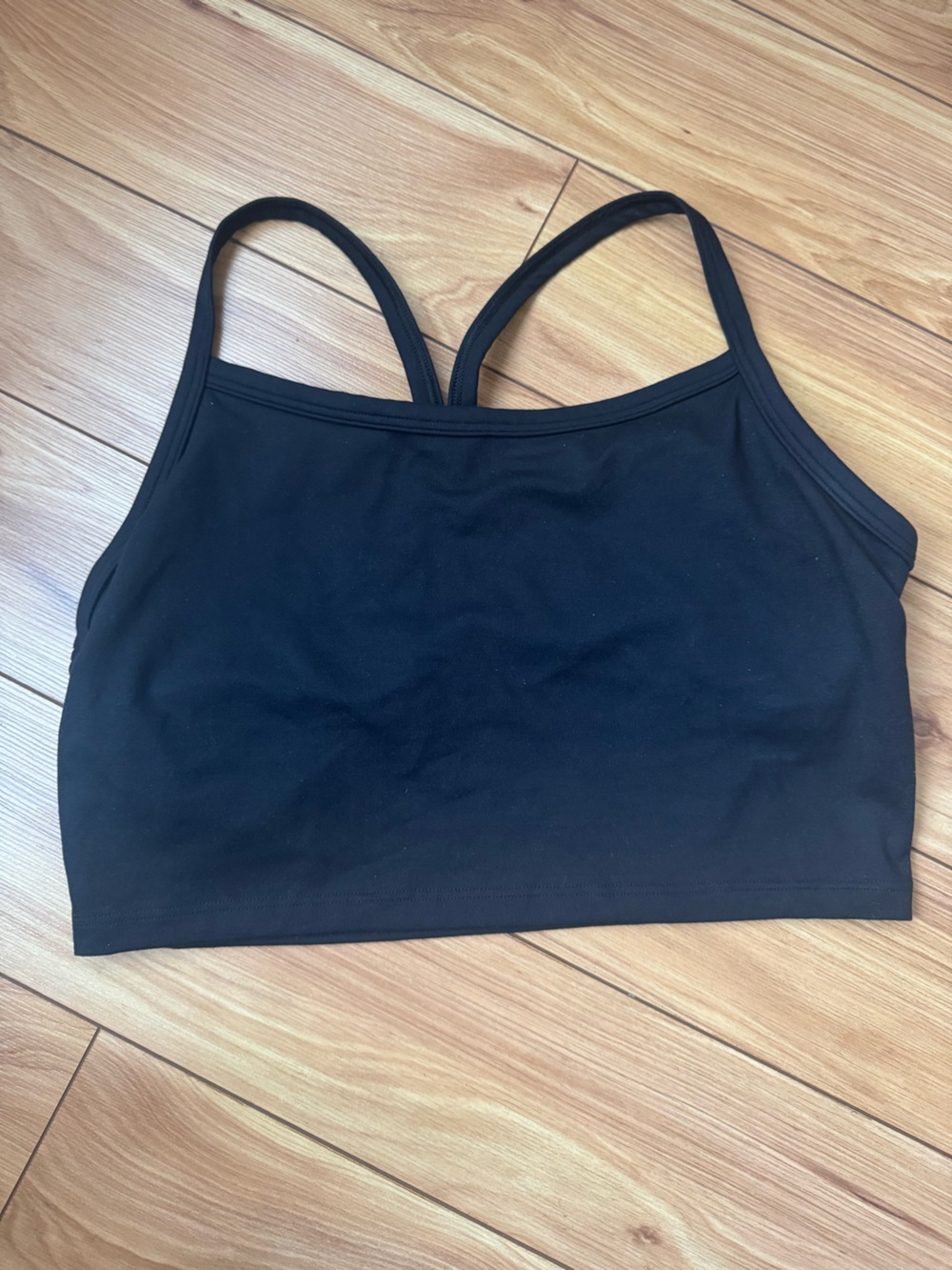 OFFLINE by Aerie Black Longline Sports Bra Crop Top Size XL